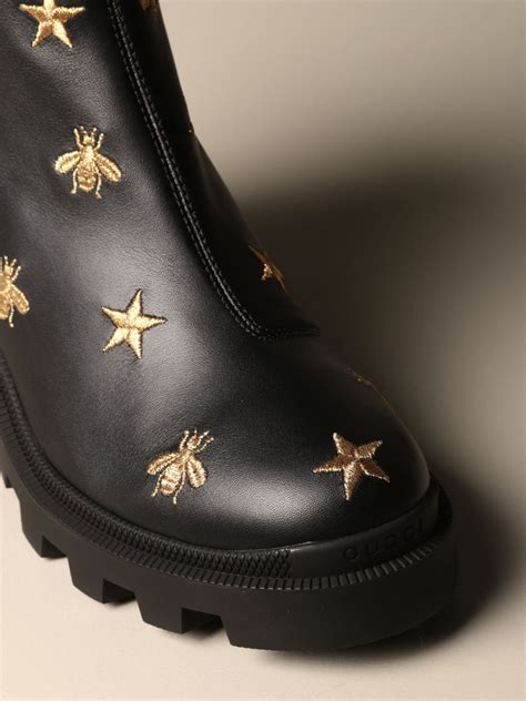 gucci boots woth bees|gucci shearling boots.